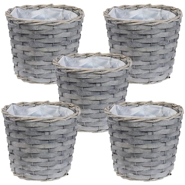 Better-Gro 8-in W x 5.25-in H Natural Wood Basket in the Pots & Planters  department at