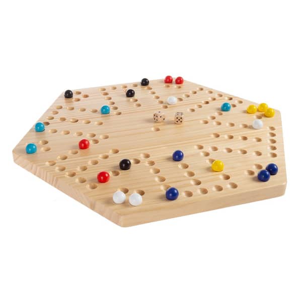 Hey! Play! - Classic Wooden Marble Game Set (6-Players)