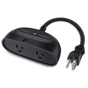 2-Outlet Smart Outdoor Plug, Black