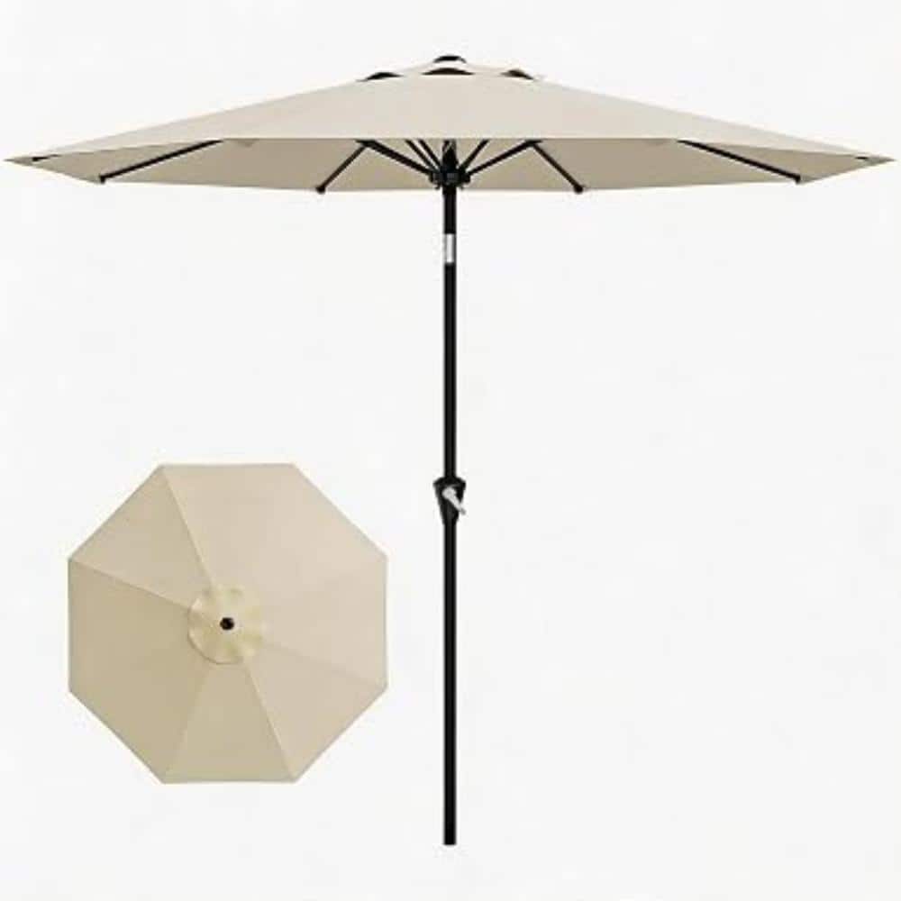 9ft Patio Table Umbrella with Crank Lift & Push Button Tilt, 8 Heavy Duty Ribs, Waterproof UV Protected for Pool Deck price history on PriceWatchPro