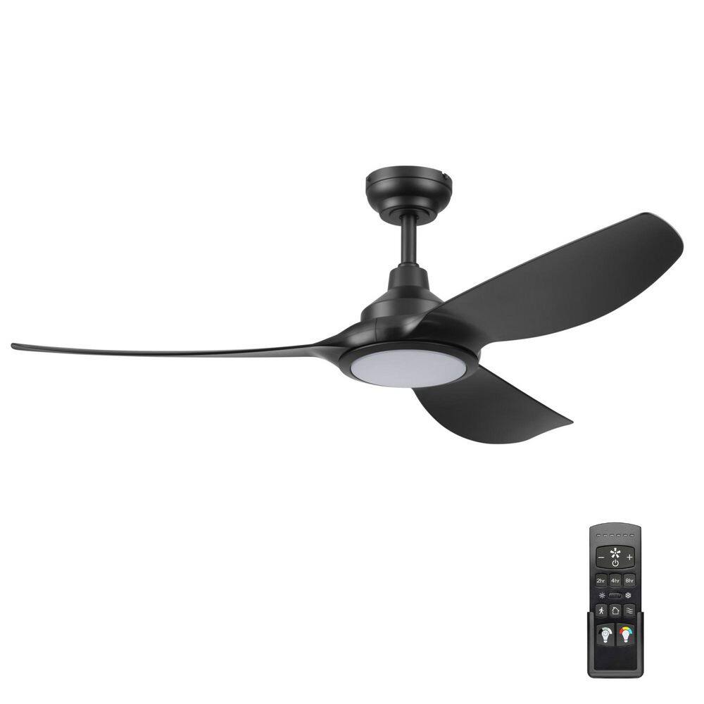 Sirro 52 in. 3-Blade Matte Black Indoor or Covered Outdoor Ceiling Fan with Adjustable LED Light, and Remote price history on PriceWatchPro