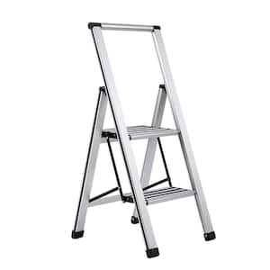 3 ft. 2-Step Slim Aluminum Step Ladder 8 ft. Reach