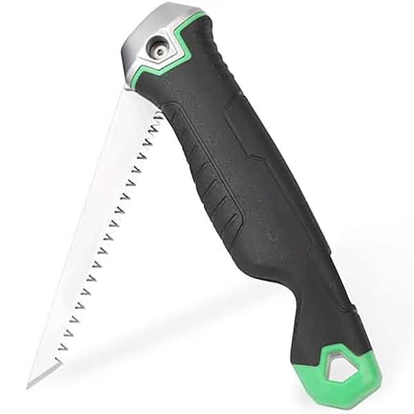 Foldable Jab Saw with Triple Ground Teeth for Drywall Sheetrock Plywood Cutting Lockback Design at 180 125°