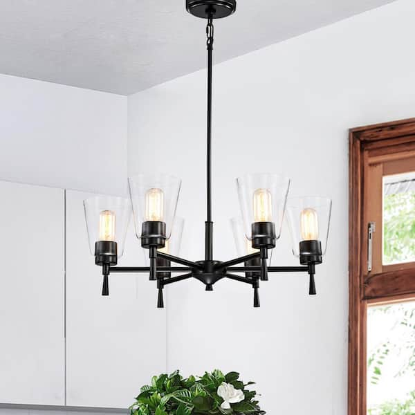 Matte black modern store chandelier