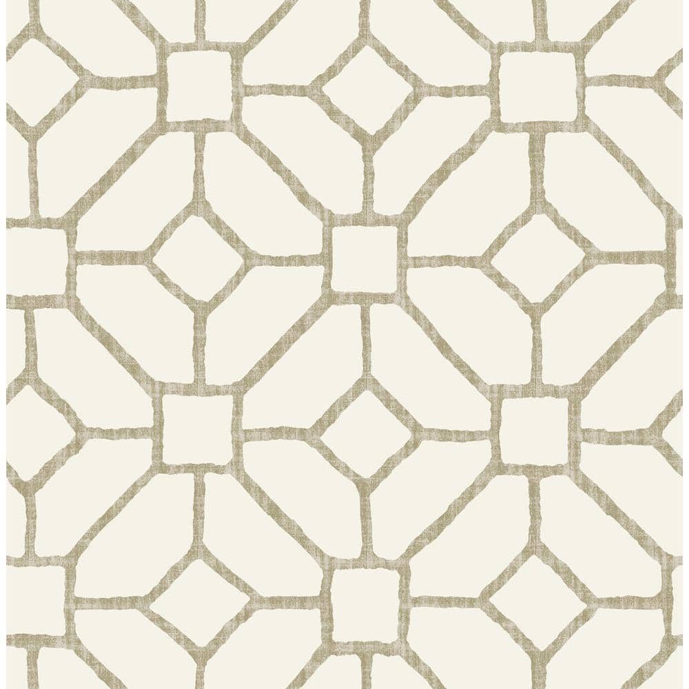 Addis Beige Geometric Trellis Non-Pasted Wallpaper