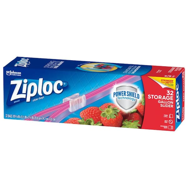 Ziploc Plastic Slider Storage Bags Quart (32-Pieces) 624759