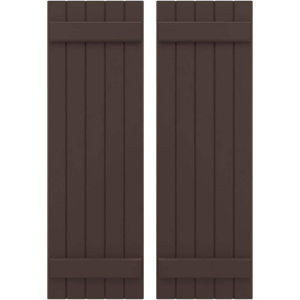 17-1/2 in. W x 56 in. H Americraft 5-Board Exterior Real Wood Joined Board and Batten Shutters in Raisin Brown price history on PriceWatchPro