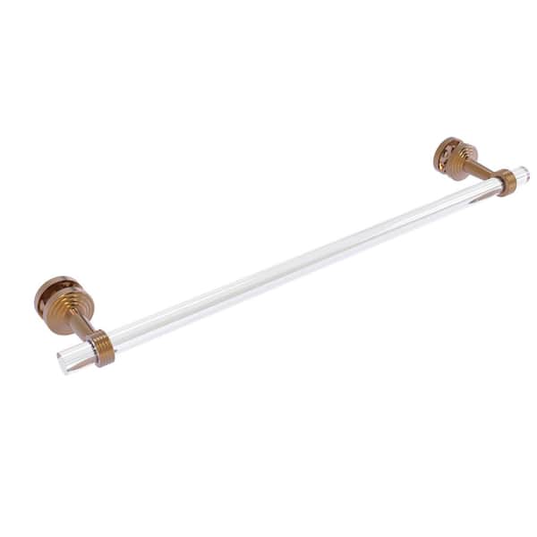 Allied Brass Pacific Beach Collection 24 in. Wall Mounted Single Towel Bar in Brushed Bronze with Groovy Accents