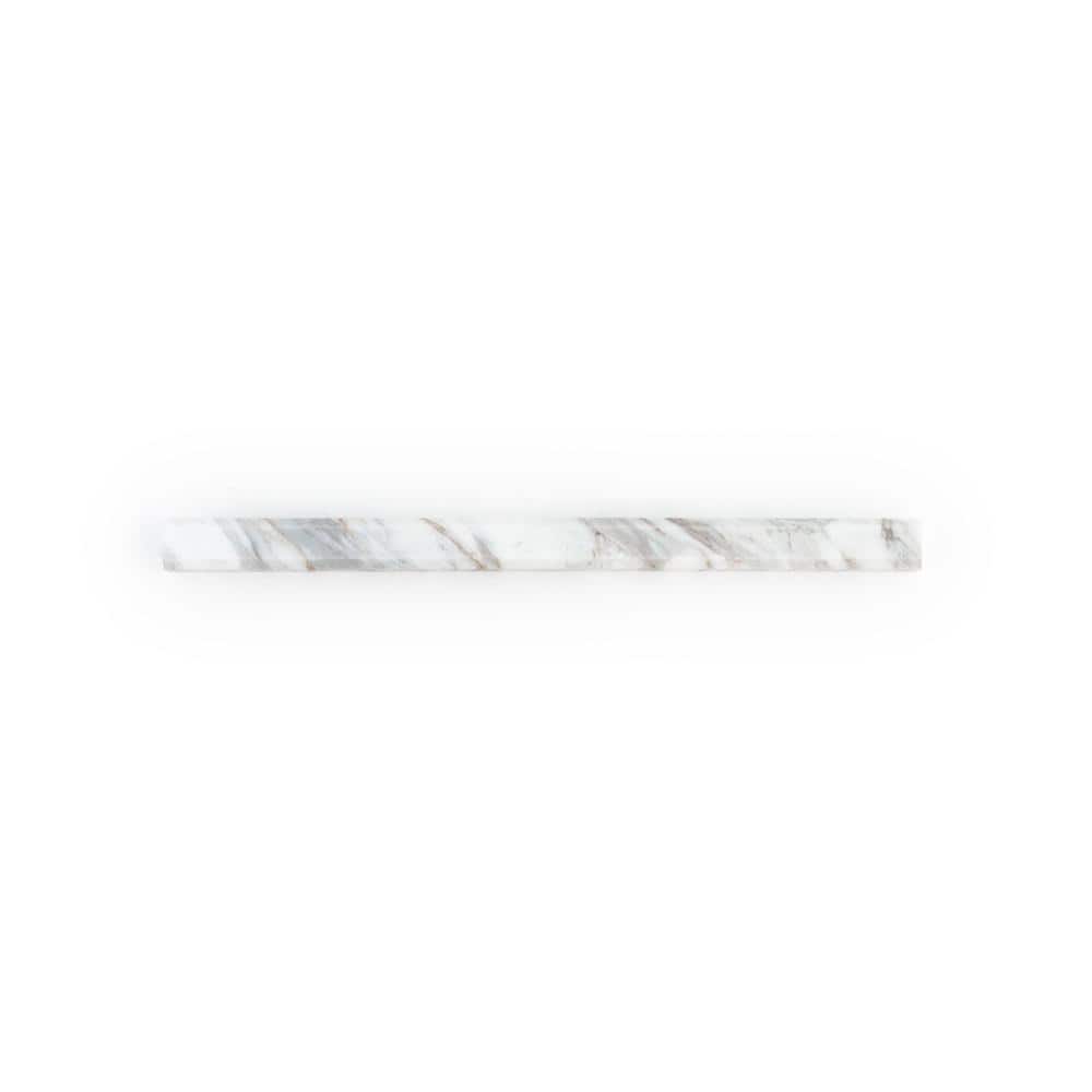 Volakas White 0.75 in. x 12 in. Honed Marble Pencil Trim Wall Tile (0.0625 sq. ft./ Each) price history on PriceWatchPro