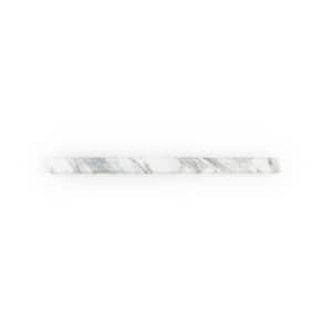 Volakas White 0.75 in. x 12 in. Honed Marble Pencil Trim Wall Tile (0.0625 sq. ft./ Each)