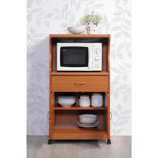 Cherry Microwave Cart with Storage
