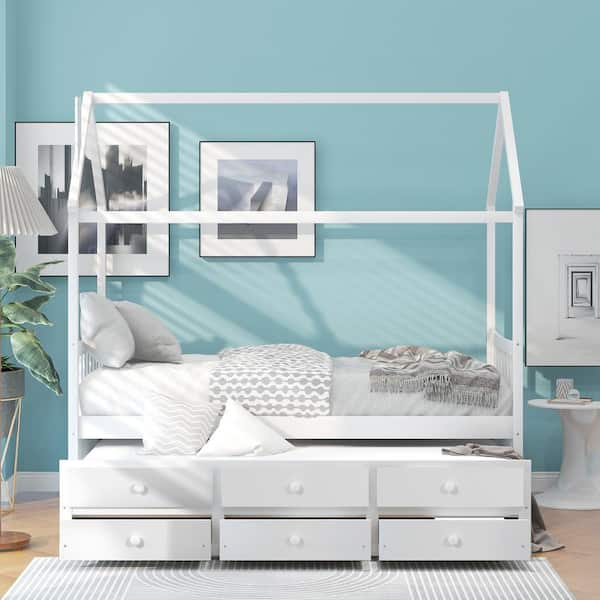  Harper & Bright Designs Twin Kids Bed Frame with