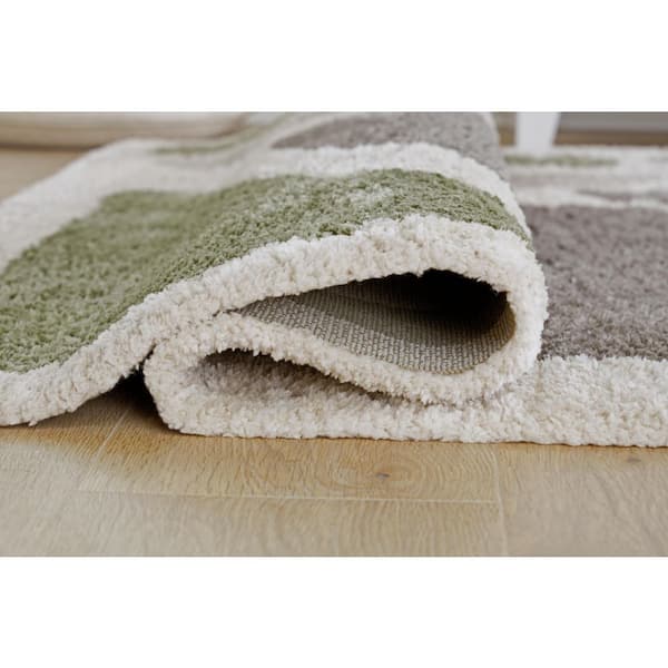 Anburgh 8 ft. x 10 ft. Gray/Green Abstract Area Rug