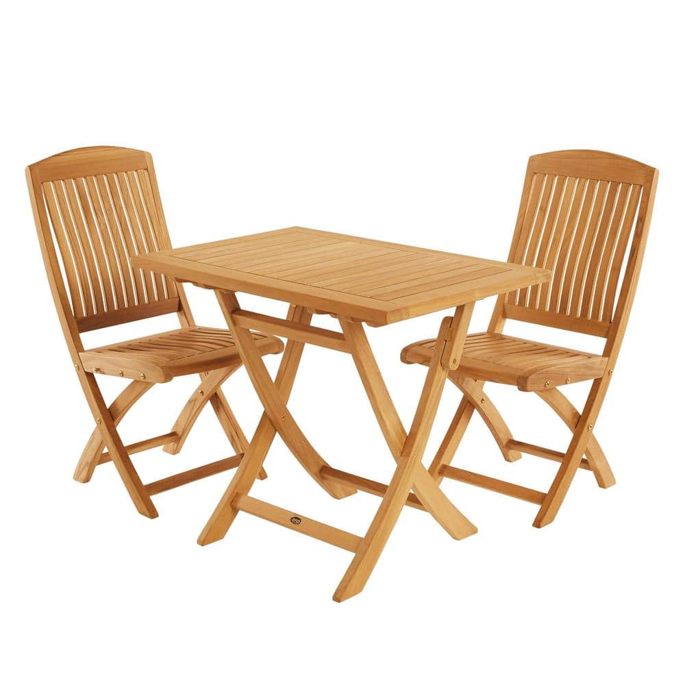 Colorado Teak Armless Folding Chair with Curved Backrest