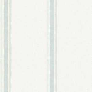 Linette Seafoam Fabric Stripe Pre-Pasted Paper Wallpaper Roll