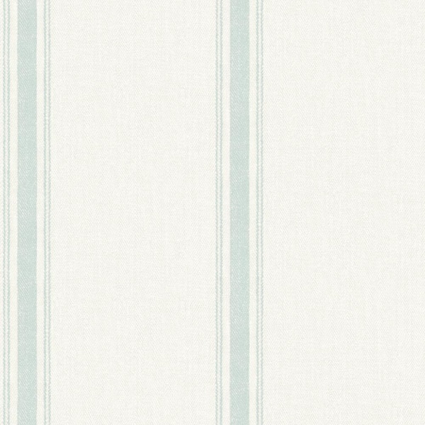 Chesapeake Blue Linette Seafoam Fabric Stripe Wallpaper Sample