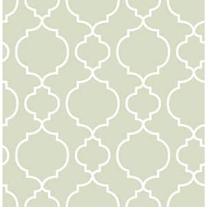 Desiree Sage Quatrefoil Paper Strippable Roll Wallpaper (Covers 56.4 sq. ft.)