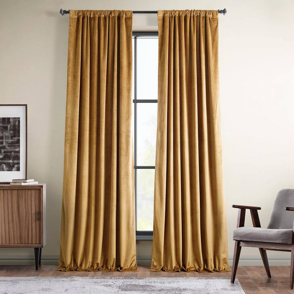 Exclusive Fabrics & Furnishings Spiced Rum Velvet Rod Pocket Room
