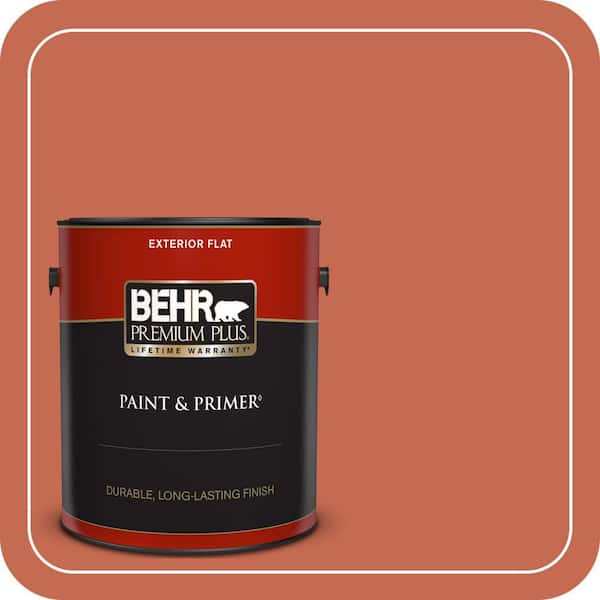 BEHR PREMIUM PLUS 1 gal. #T16-14 Raw Copper Flat Exterior Paint & Primer