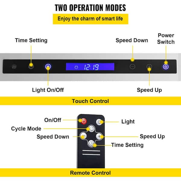 VEVOR Insert Range Hood, 900CFM 4-Speed, 36 inch Stainless Steel Built-In Kitchen Vent with Touch & Remote Control LED Lights
