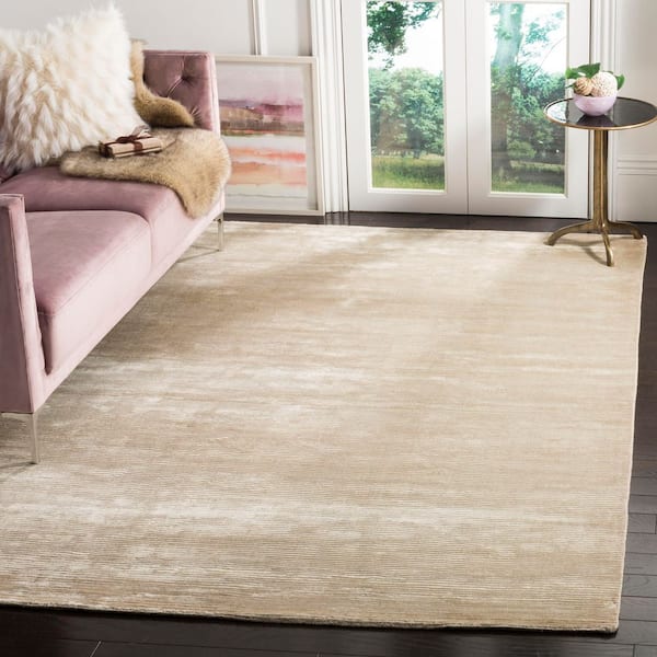 Mirage 6 ft. x 9 ft. Beige Solid Color Area Rug