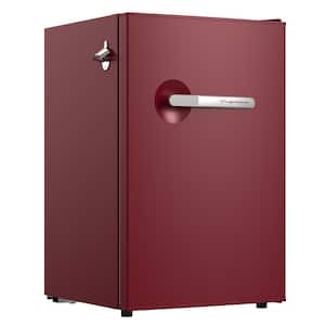 4.5cu. ft. Mini Refrigerator in Retro Style Bar Fridge with Side Bottle Opener in Merlot Red Color