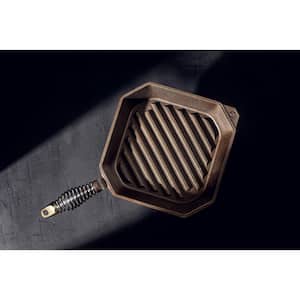 Cast Iron Collection 11.6 in. Cast Iron Grill Pan in Iron Patina
