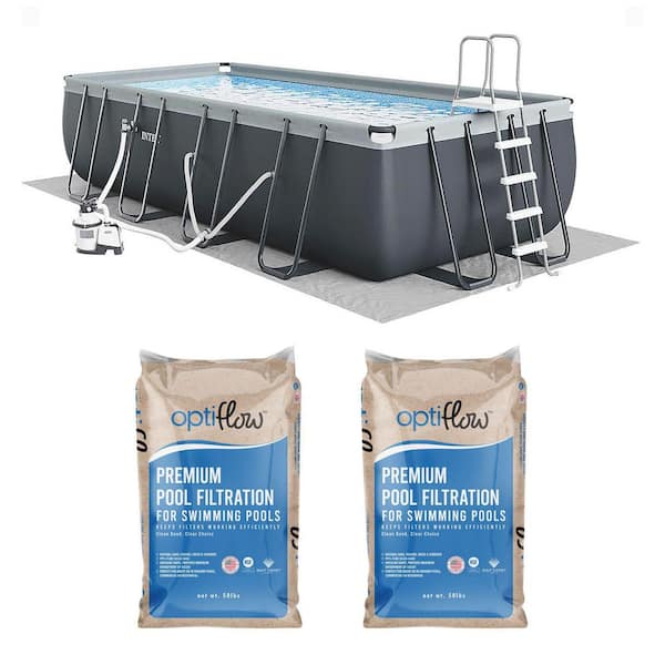 Ultra XTR 24' x 12' x 52" Above Ground Steel Frame Rectangle Pool & OptiFlow Premium Filter Sand