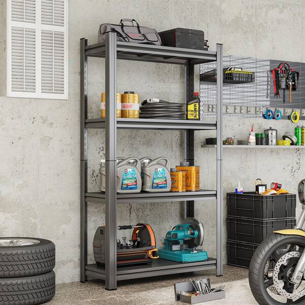 31.5 in. W x 59.05 in. H Shed Shelving 4 Tier Adjustable Storage