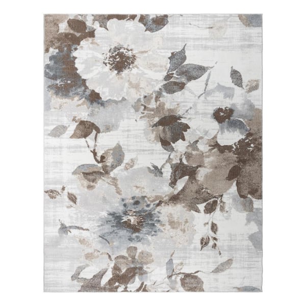 Alor Anat Beige 8 ft. x 10 ft. Floral Indoor Area Rug