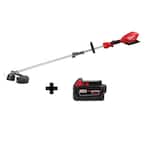 M18 FUEL 18-Volt Lithium-Ion Cordless Brushless String Grass Trimmer W/ Attachment Capability W/ M18 5.0Ah Battery