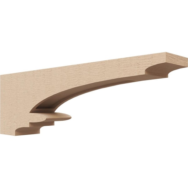 Ekena Millwork 3 in. x 6 in. x 18 in. Series 3 Thin Diane Rough Cedar Woodgrain Timberthane Polyurethane Corbel, Primed Tan