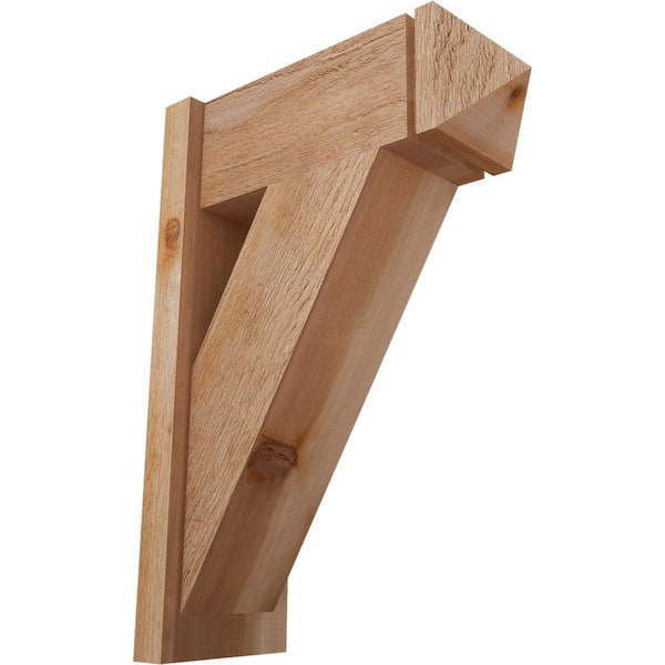 Ekena Millwork 8 in. x 28 in. x 20 in. Western Red Cedar Traditional Arts and Crafts Rough Sawn Outlooker