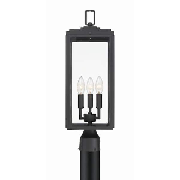 Quoizel Crestfield 3-Light Matte Black Aluminum Hardwired