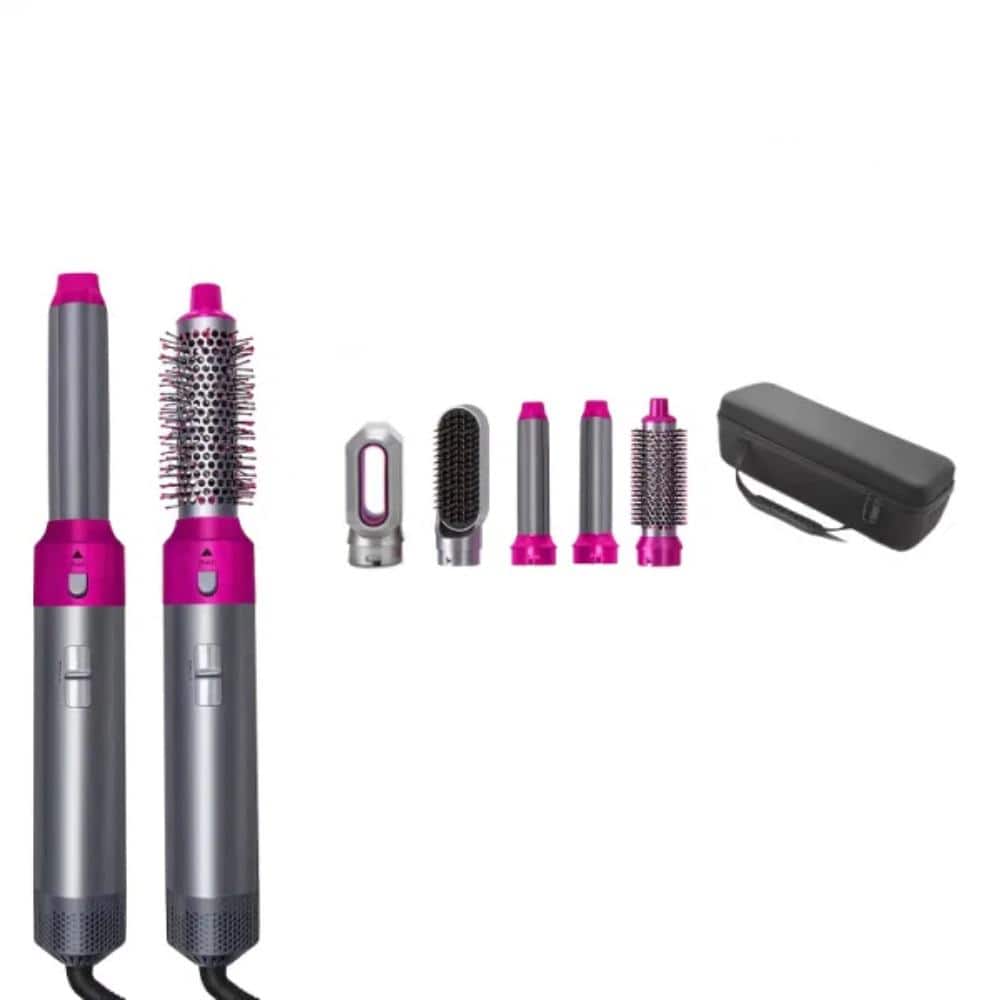 5-in-1 Professional Straightener Volumizer Tool with Negative Ion Curling S