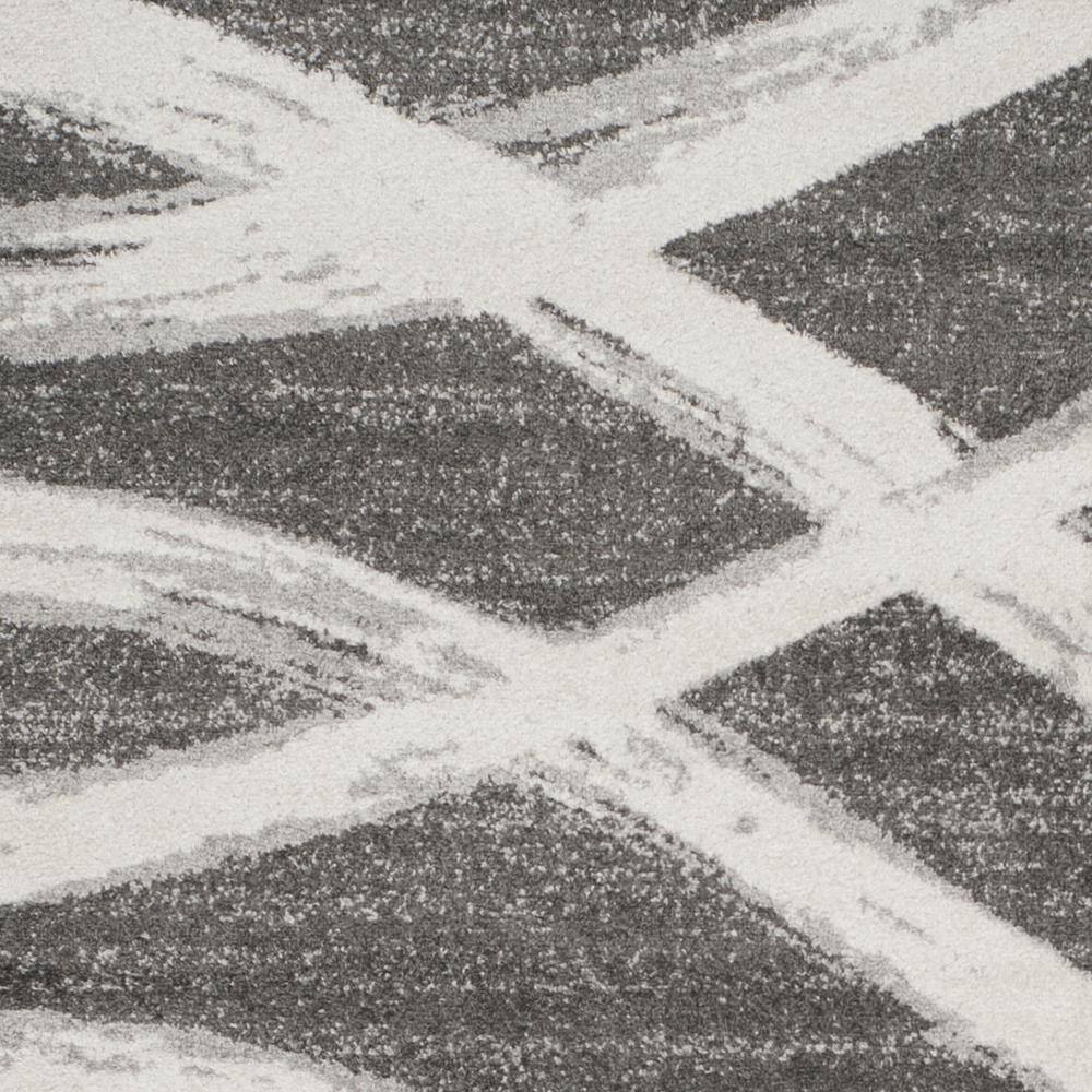 Charcoal and Ivory Synthetic Reversible Area Rug, 9' x 12'