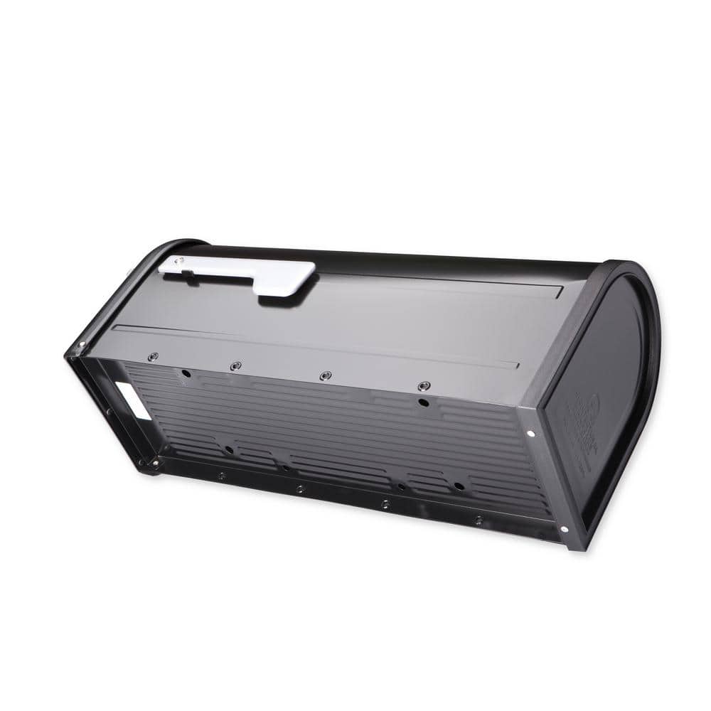 Chadwick Black Aluminum Post Mount Mailbox with Nickel Accents