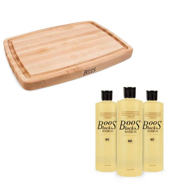 JOHN BOOS 14 In Maple Cutting Carving Board With Mystery Maintenance   Natural John Boos Cutting Boards Cb1050 1m2014150 Mys 3 64 600 