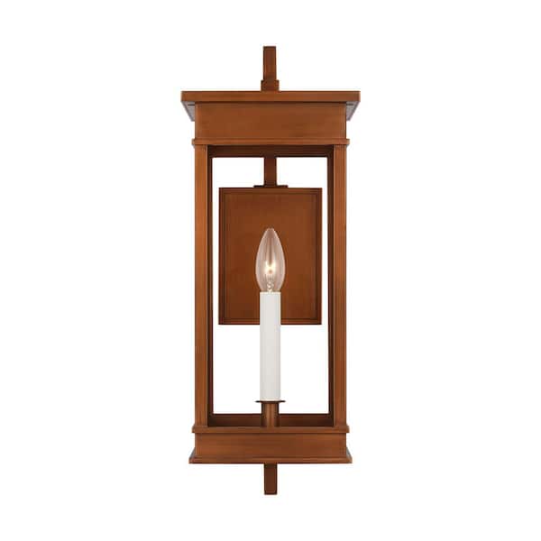 Generation Lighting Cupertino 19.125 in. H Natural Copper Outdoor Hardwired Medium Bracket Wall Lantern Sconce with No Bulbs Included