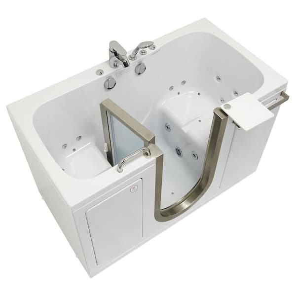 Ella Companion 60 in. Whirlpool and Air Bath Walk-In Bathtub with Independent Foot Massage, Heated Seats, Fast Fill/Drain
