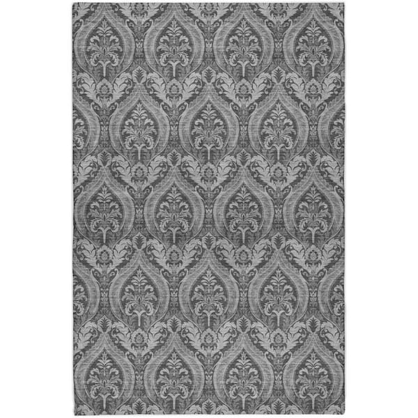 Dream Shag Premium Machine Washable Abstract ADS572 Gray 10 ft. x 14 ft. Area Rug