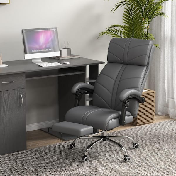 Gray Faux Leather Massage Chair