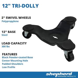 12 in. Steel Tri-Dolly with 300 lbs. Load Rating (3-Pack)