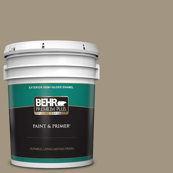 BEHR PREMIUM PLUS 5 gal. #ECC-43-2 Bridle Path Semi-Gloss Enamel Exterior Paint & Primer