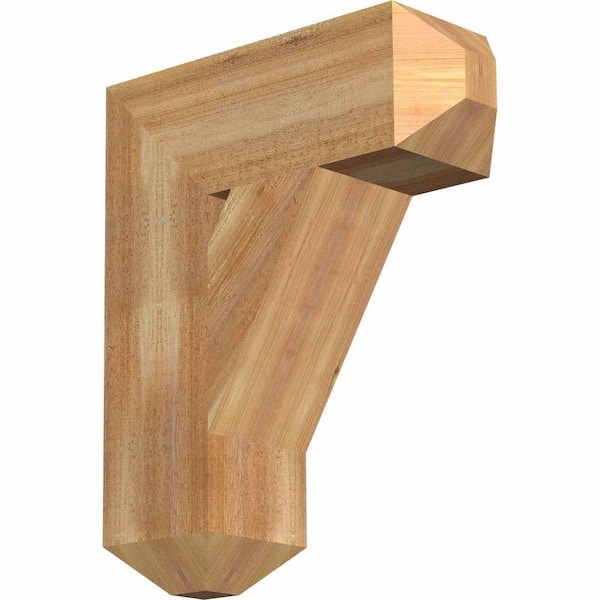 Ekena Millwork 6 in. x 22 in. x 18 in. Western Red Cedar Traditional Craftsman Rough Sawn Bracket