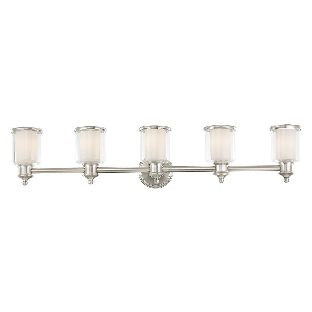 Elegant Brushed Nickel 5-Light Vanity Fixture with Dimmable Feature