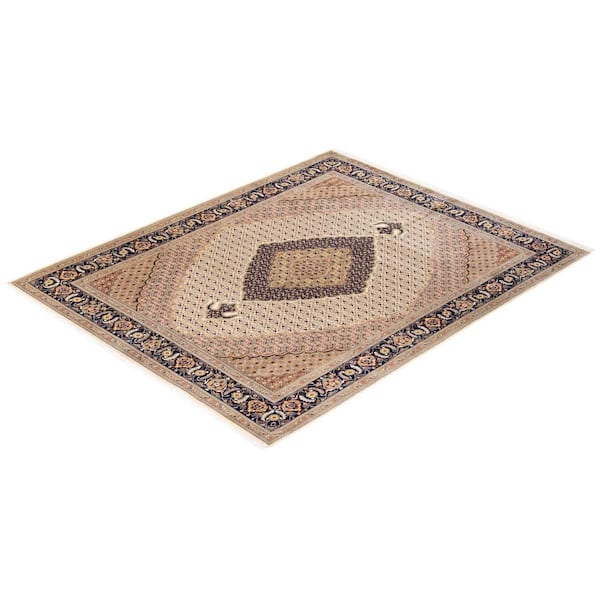 Mogul Traditional Ivory 8 ft. 2 in. x 10 ft. 5 in. Oriental Area Rug