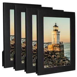 5 in x 7 in, 4 Pack, Black Linear Classic Wood Picture Frame
