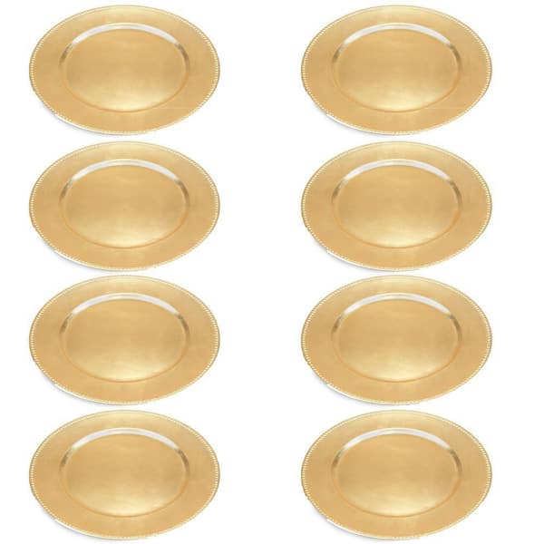 Litton Lane Gold Melamine Glam Decorative Plate Set of 8