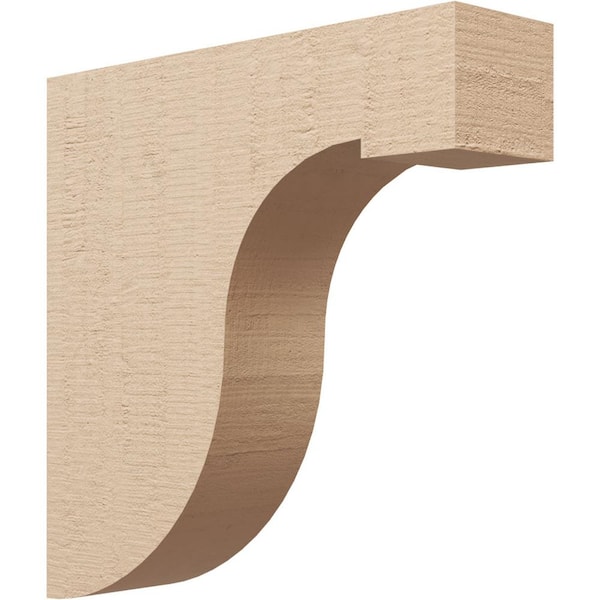 Ekena Millwork 5 in. x 20 in. x 20 in. Thin Del Monte Rough Cedar Woodgrain TimberThane Corbel, Primed Tan